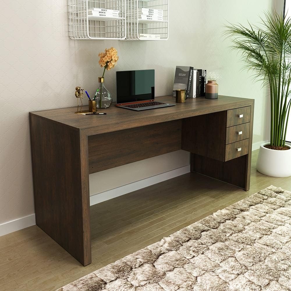 Mesa para Escritório c/ 03 Gavetas ME4113 Rústico Tecnomobili