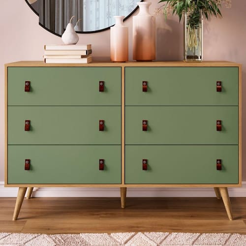 imagem-Cômoda 6 Gavetas Savana Alecrim 3003 - Genialflex - Verde