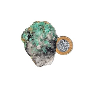 Esmeralda Canudo na Matriz Turmalina Bruta Natural 60g 63mm
