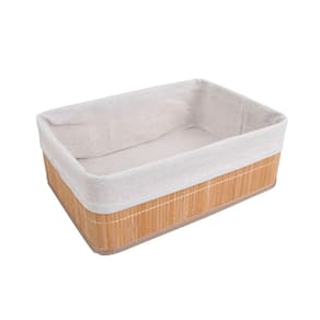 Cesto retangular de bambu com forro 29cm - Oikos