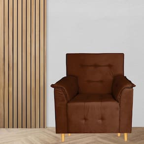 Poltrona Decorativa Valentina Confortável Para Sala Quarto Recepção TerraCota