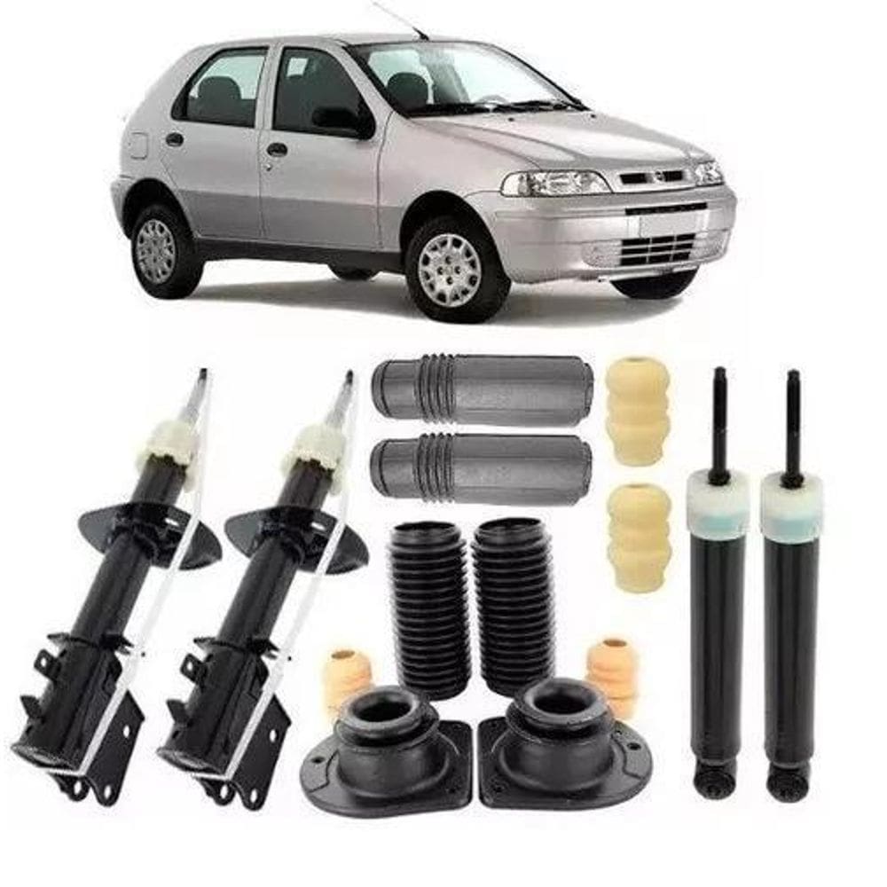 04 Amortecedores + 04 Kits Fiat Palio 1.0 2001 A 2012