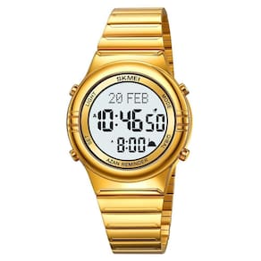 Relógio Digital Masculino Fashion Da Skmei Com Cronômetro Função De Data Resistência À Água Dourado