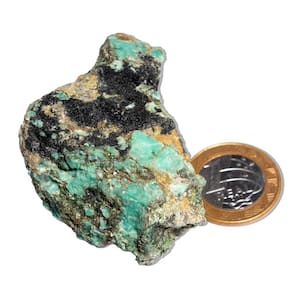 Esmeralda na Matriz de Turmalina Bruta Natural 75 a 100g 7cm