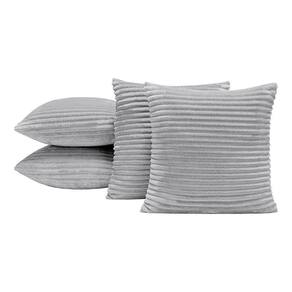 Capas De Almofadas Velvet Bariloche 45x45cm 04 Peças - Cinza