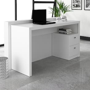 Mesa para Escritório com 02 Gavetas ME4130 Branco Tecnomobili