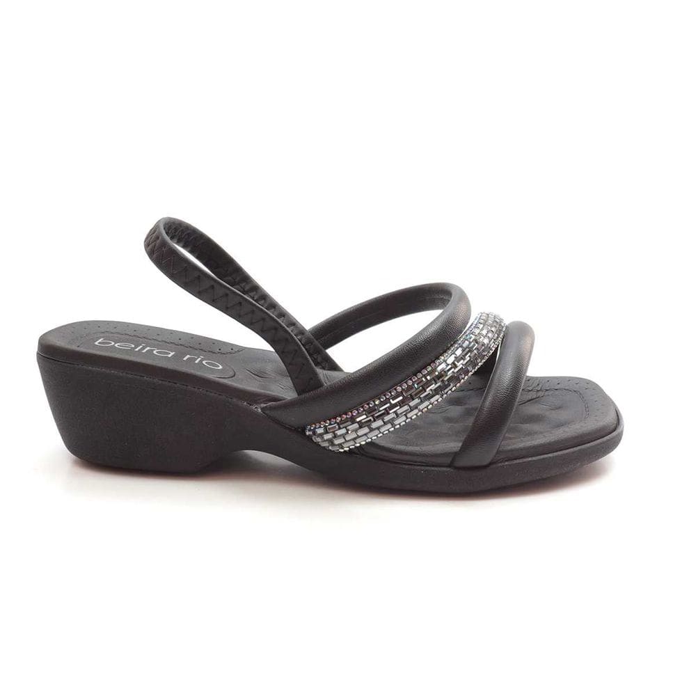 Sandália Feminina Beira Rio Conforto Tira Brilhante