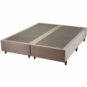 Base Cama Box Queen Hellen Strong largura de 158 cm altura de 38 cm bege