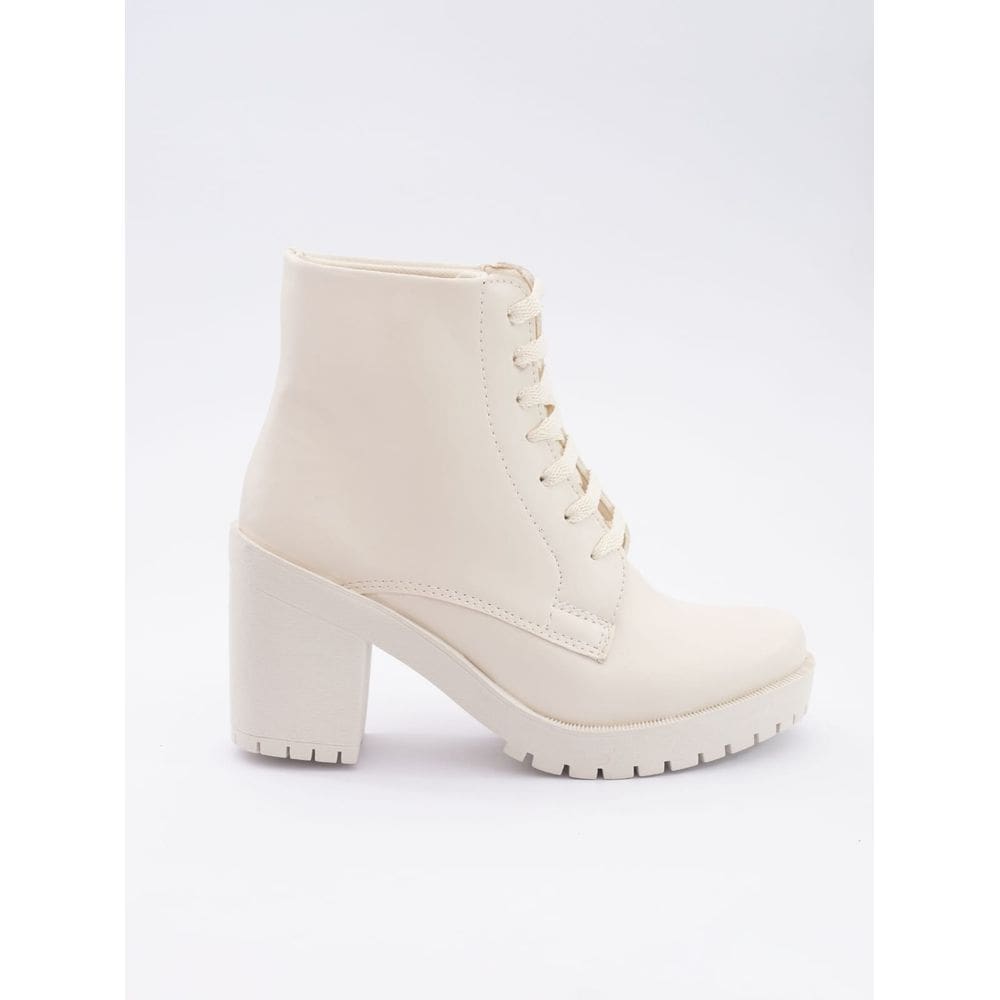 Bota Coturno Feminino Branco Confortável com Salto Barata