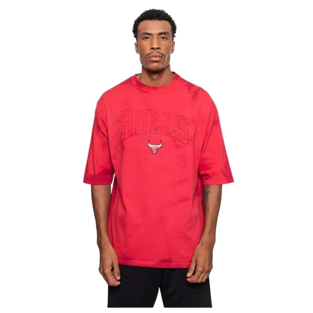 Camiseta Nba Masculina Chicago Bulls Washed Logo Oversize