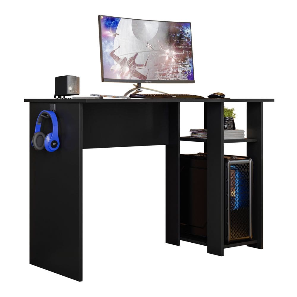 Mesa Para Computador DMX-500 108cm PC Gamer Setup Preto - Desk Design