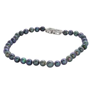 Pulseira Pérola Negra Exótica Tahiti Fecho Prata Cravejado