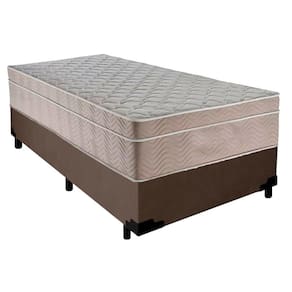 Cama Box Suede Solteiro + Colchão Serene Molas Ensacadas 88x188x65 Marrom