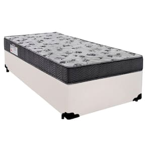 Cama Box Solteiro Sintético + Colchão De Espuma D33 - Serene - 88cm Branco