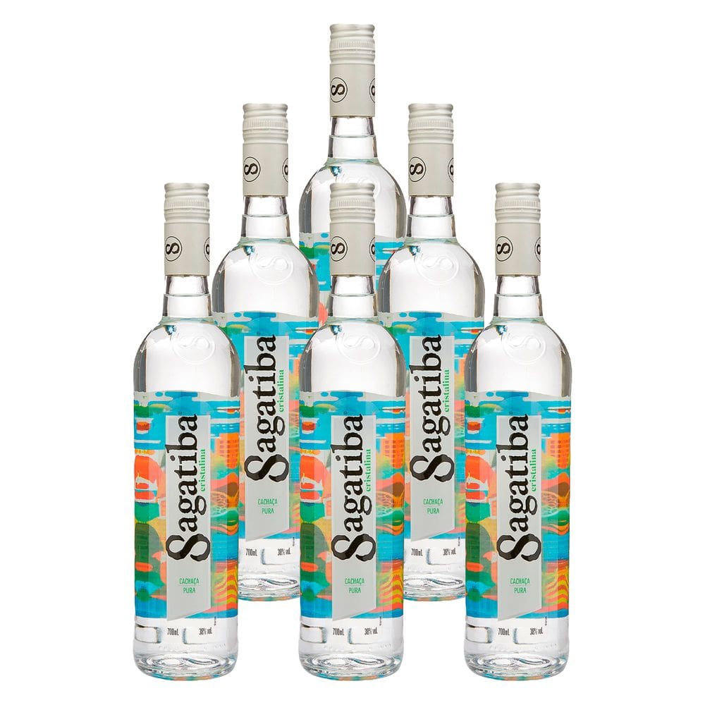 Cachaça Cristalina Sagatiba 700ml 6 Unidades