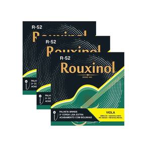 Kit 3 Encordoamento Viola Caipira Tensão Média Aço Rouxinol R52