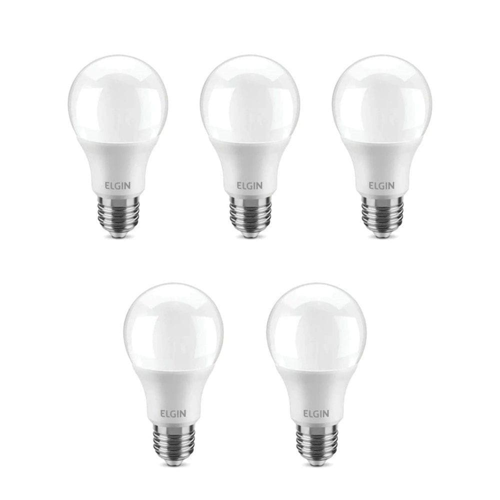 Kit 5 Lâmpadas Bulbo Led 9W Elgin A60 E27