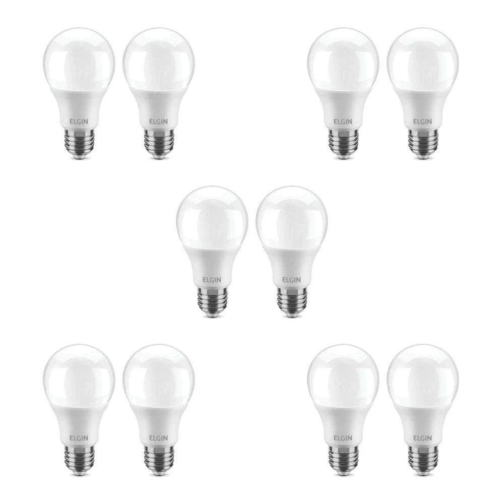 Kit 10 Lâmpadas Bulbo Led 9W Elgin A60 E27