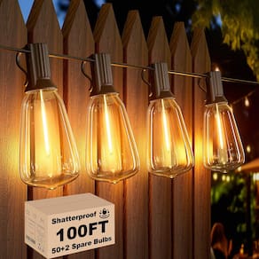 Luzes de corda externas Svater 30m com 52 lâmpadas LED à prova d`água