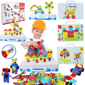 Conjunto de brocas Building Blocks aotipol STEM Toy 232 unidades, de 3 a 8 anos