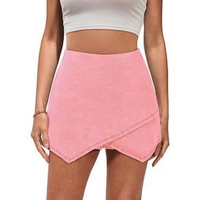 Skort luvamia Summer Jean Gossamer rosa cintura alta tamanho L