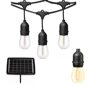 Varal Solar 20 Lampadas 12 Metros Placa Solar Filamento LED Cordao Luz Festa Aniversario Casamento Jantar Ambiente Externo Ar Livre Decoraçao