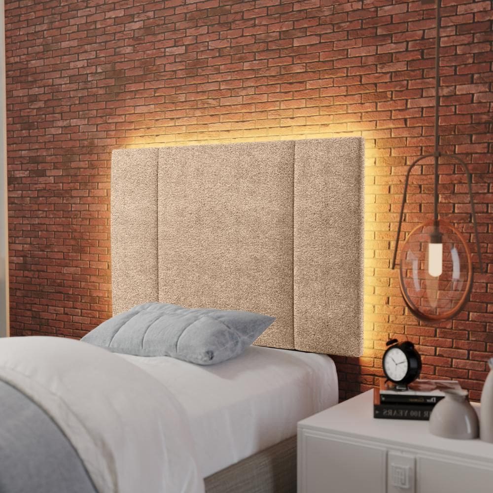 Cabeceira Solteiro Estofada com LED