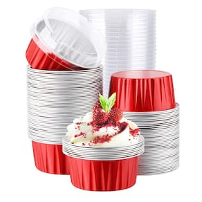 Forros de cupcake, folha de alumínio EUSOAR, 125 mL com tampas, 100 unidades
