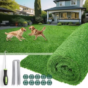 Tapete de grama artificial Oiyeefo Outdoor Fake Grass 3 pés x 5 pés