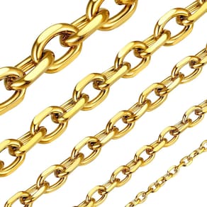Colar ChainsHouse Corrente de cabo de ouro 18K 5 mm 70 cm para homens e mulheres