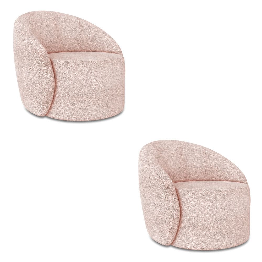 Poltrona Orgânica Kit 2 Lua Bouclê Rosê D03 - D`Rossi