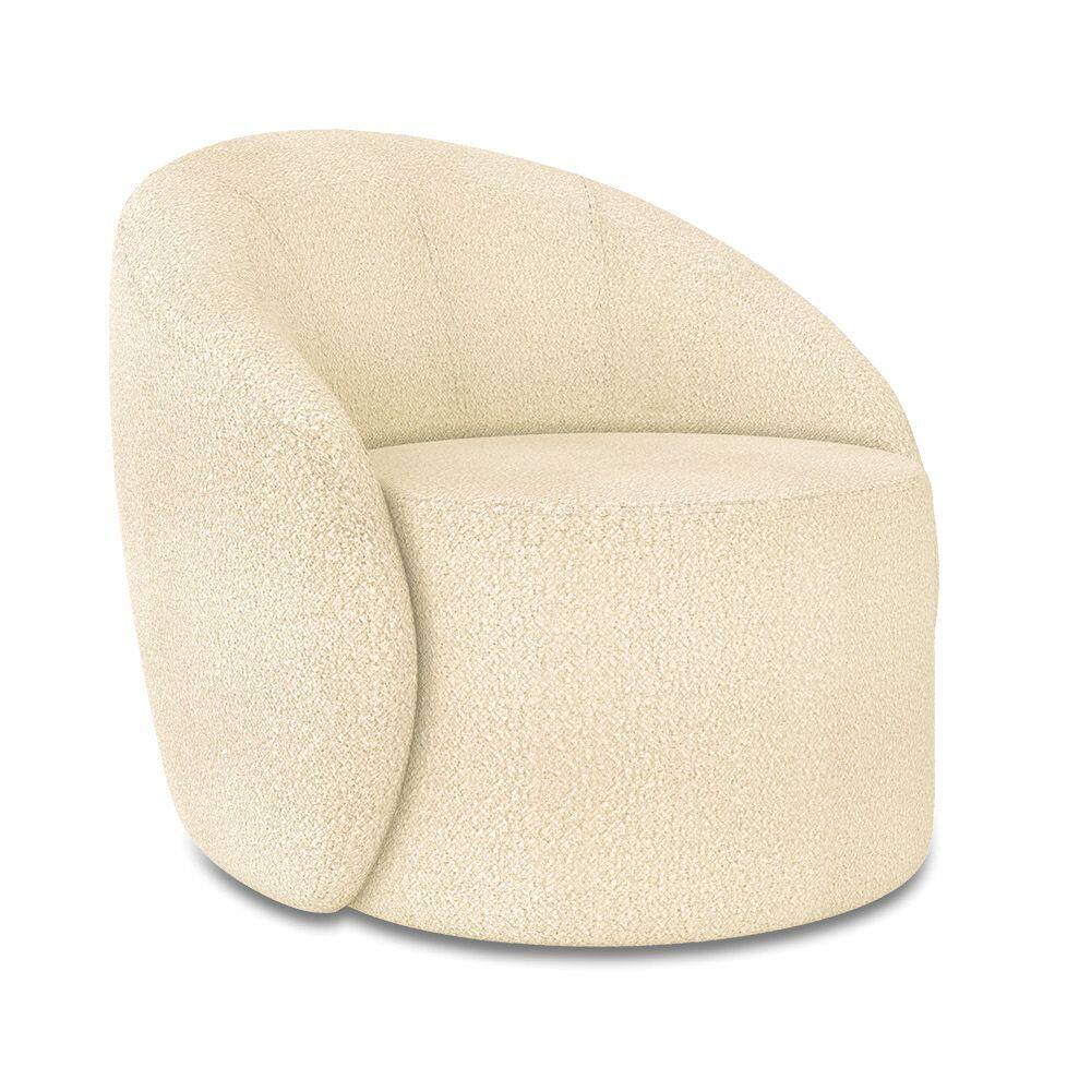Poltrona Decorativa Orgânica Lua Bouclê Bege D03 - D`Rossi