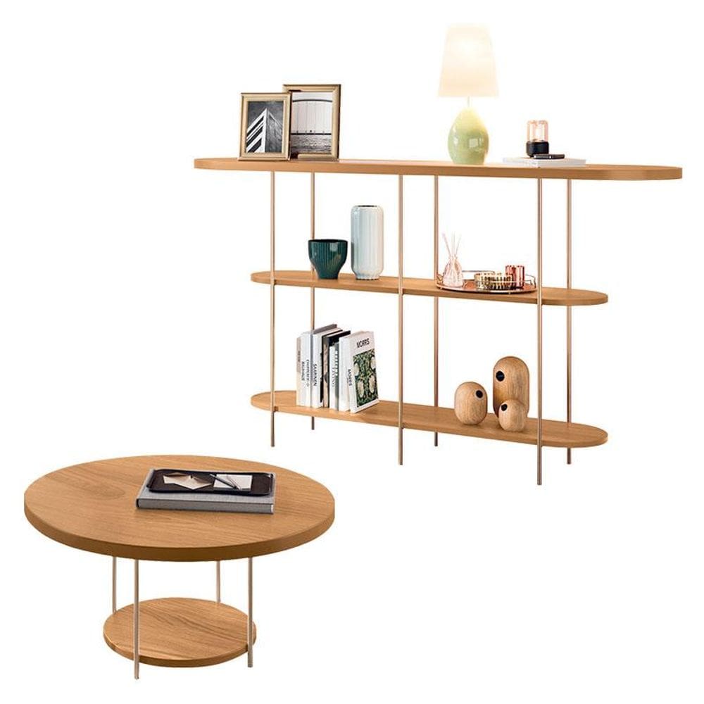 Aparador Infinity e Mesa de Centro Sky Cinamomo – HB Móveis