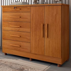 Cômoda Istambul 2 Portas 5 Gavetas Cinamomo - Tcil Móveis