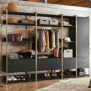 Closet Industrial 1 Porta 8 Gavetas Preto 17516 - Olivar Móveis