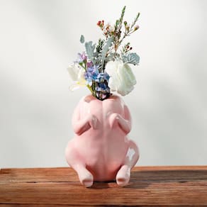 Vaso de cerâmica SAANG & JAT Pink Turkey Decoração engraçada de Ação de Graças