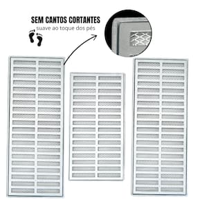 Grelha Ralo Quintal Alumínio 20x140 com Tela Anti Insetos em Módulos ( 2 20cm x 50cm + 1 20cm x 40cm) Grelha Pluvial c