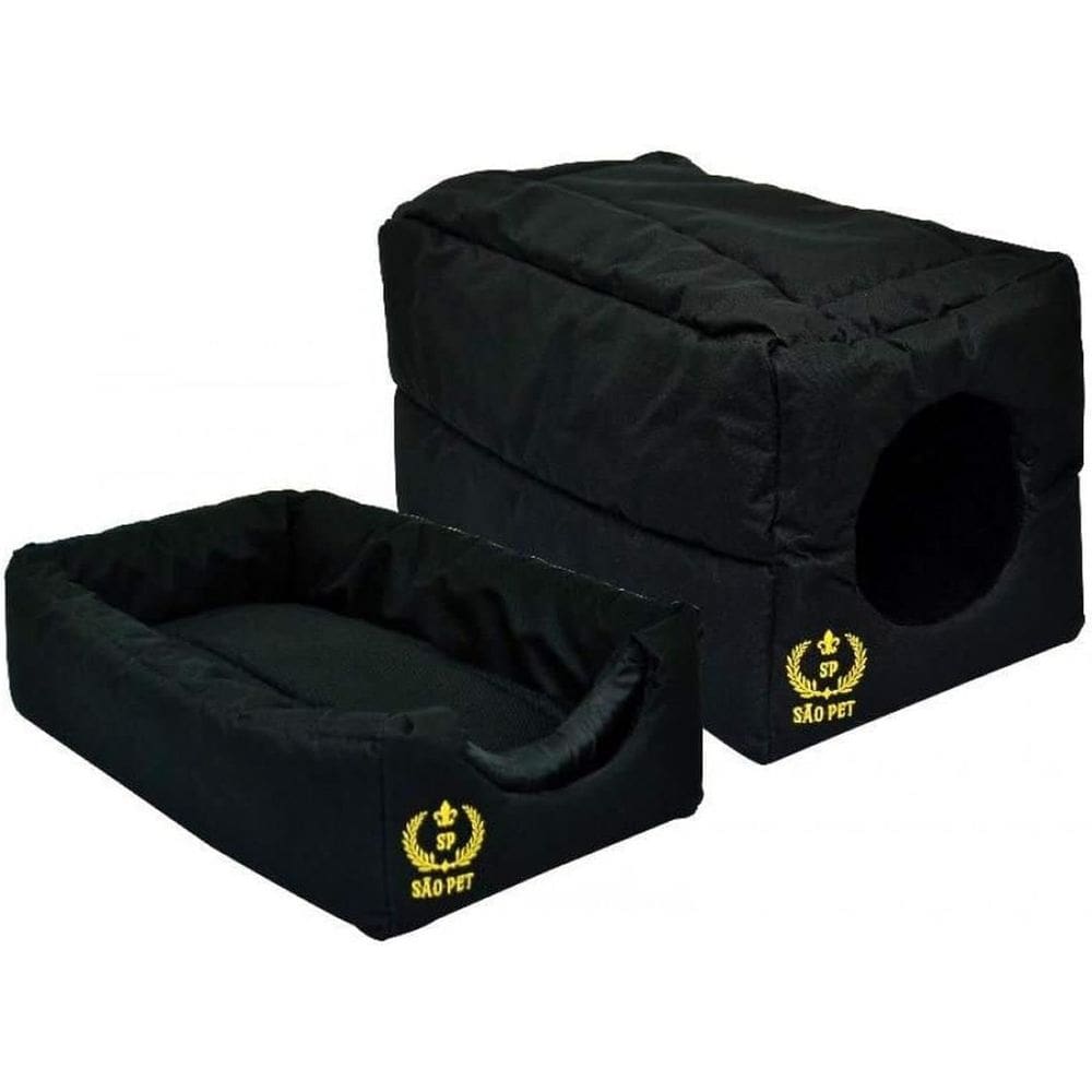 São Pet Mega Store TUNEL3-1 Cama Tunel Nylon 600 G, Preta, 58 X 42 X 42 Cm