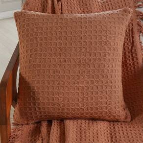 Capa de Almofada Decorativa Waffle 100% Algodão 45x45cm
