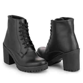 Bota Feminina com Salto Confortável Linda Preto Leve