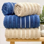 Jogo de Toalha Ondas 100% Algodão 450g/m² 4 peças banho e rosto