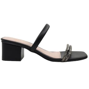Tamanco Feminino Casual Básico Dia a Dia Passeio Trabalho com Strass Salto Médio Conforto Sua Cia 8322.15660