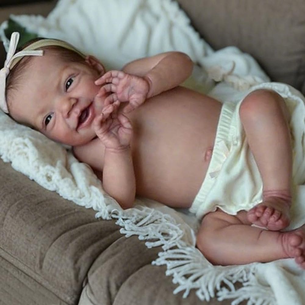 Vinil de corpo inteiro Reborn Baby Doll Pinky, 50 cm, garota realista
