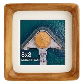 Porta-retratos Tacomany feito à mão em madeira natural 8x8 a 6x6