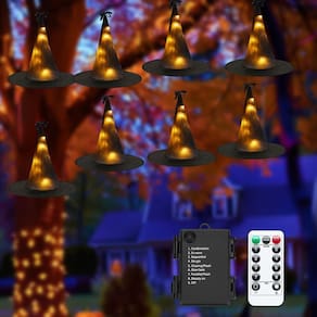 Luzes de decoração de Halloween Minetom Witch Hat 8PC 56 LED