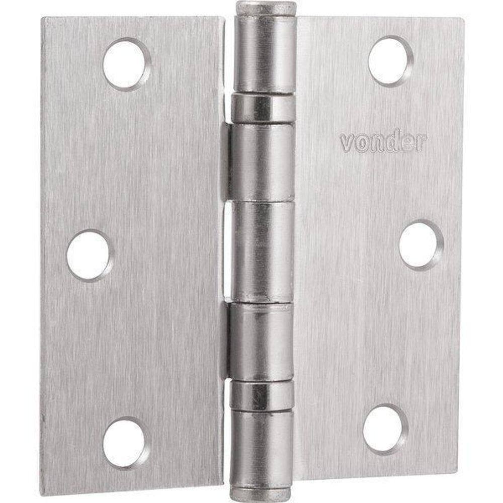 Dobradiça Porta 3.1/2 Aço Carbono Niquelado 3 Vonder