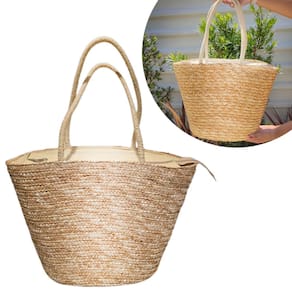Bolsa Cesta Artesanal Grande para Praia e Piscina