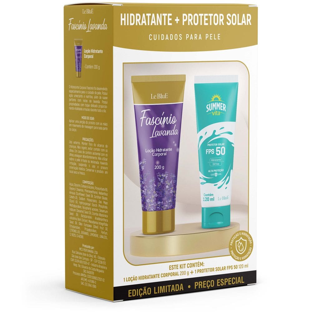 Kit Protetor Solar Summer FPS 50 + Lavanda
