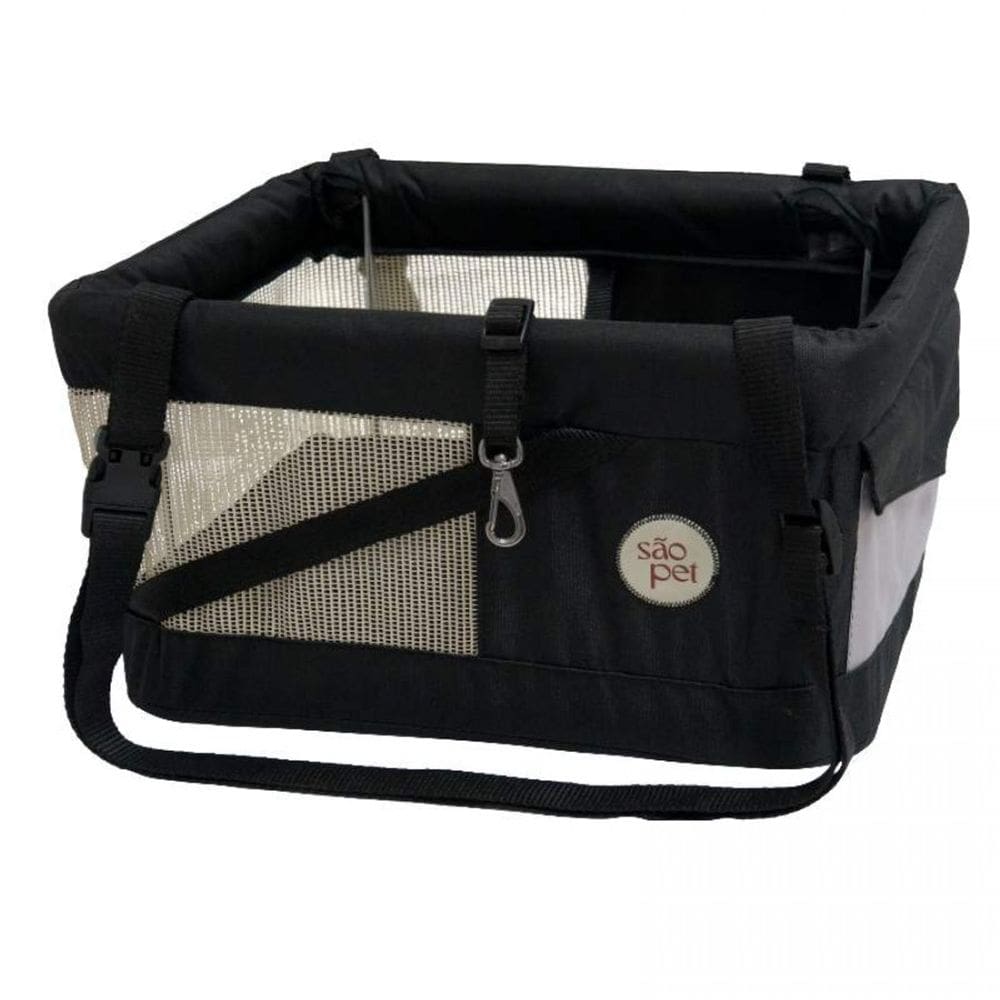 Bolsa de Transporte São Pet Safety para Cães e Gatos Preta