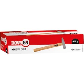 Martelo Pena 500G Aço Forjado Cabo Madeira - Nove54